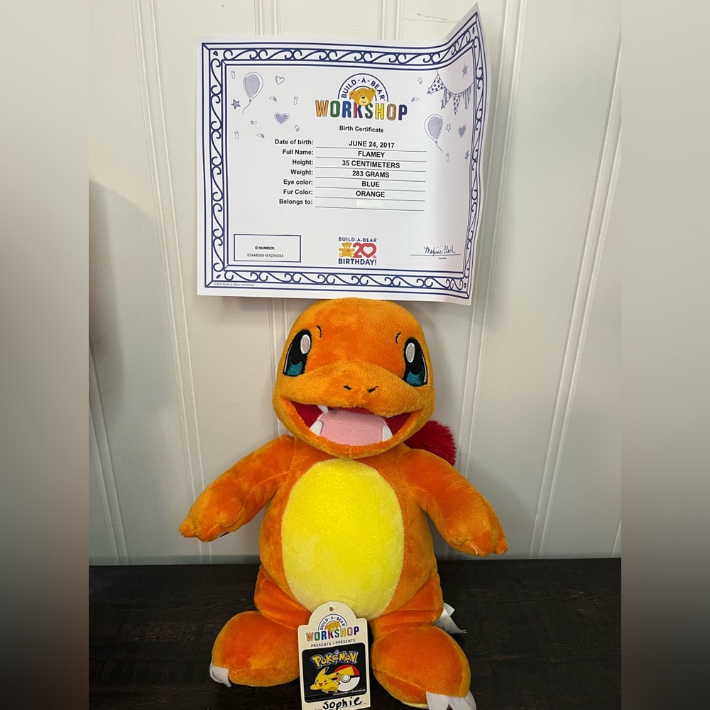 Build-A-Bear Workshop exclusive Charmander plush from the Pokémon collection